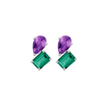 Toi et Moi Gemstone Heirloom Earring - Green Emerald & Amethyst