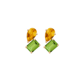 Toi et Moi Gemstone Heirloom Earring - Peridot & Citrine