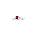 Toi et Moi Gemstone Mini Classic Ring  - Red Garnet & White Topaz
