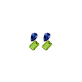 Toi et Moi Gemstone Mini Heirloom Earring  - Green Peridot & Blue Sapphire