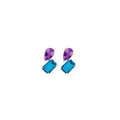 Toi et Moi Gemstone Mini Heirloom Earring  - London Blue Topaz & Purple Amethyst