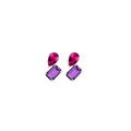 Toi et Moi Gemstone Mini Heirloom Earring - Amethyst & Red Ruby