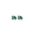 Toi et Moi Gemstone Mini Classic Earring - Green Tourmaline & Green Emerald