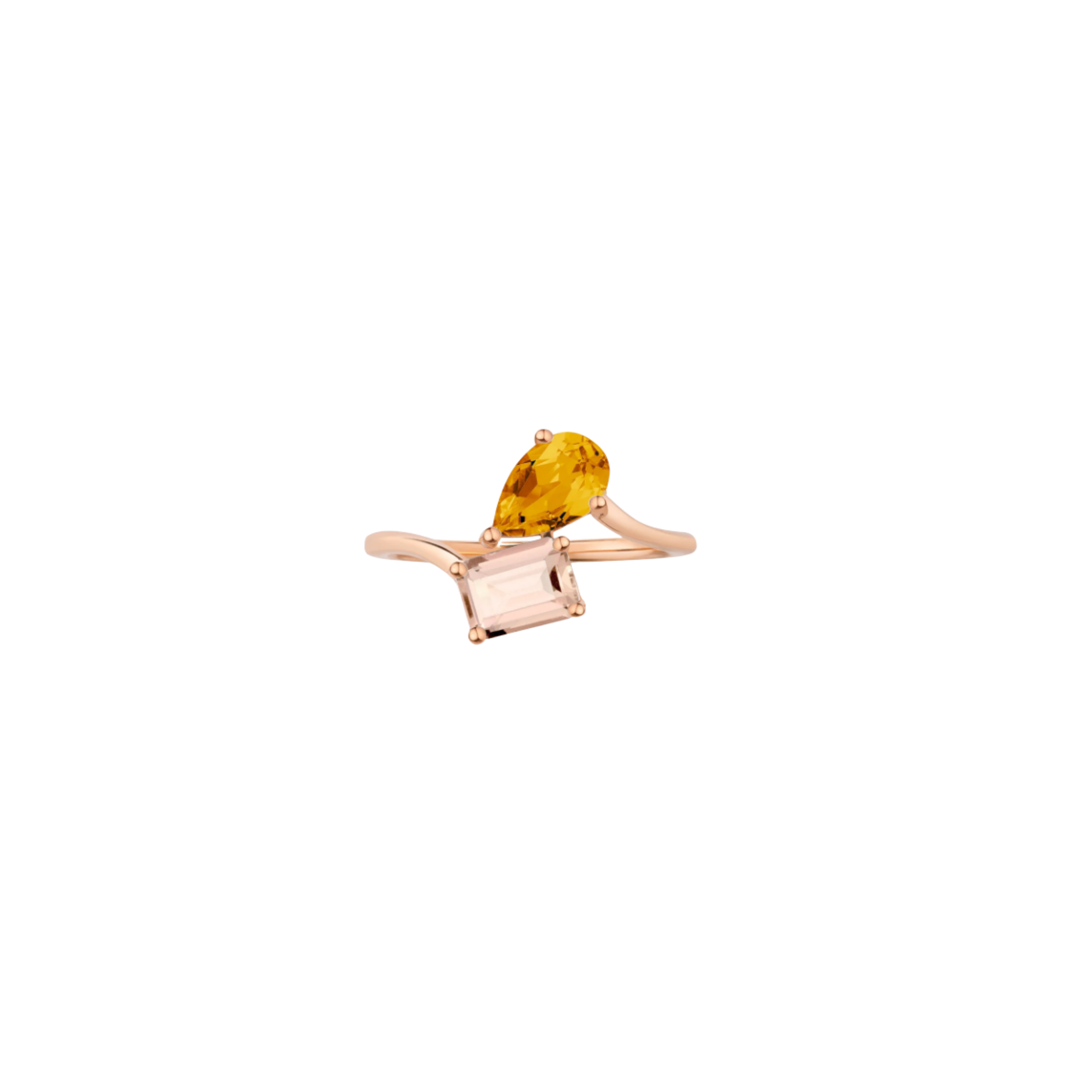 Toi et Moi Gemstone Heirloom Ring - Morganite & Citrine