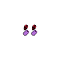 Toi et Moi Gemstone Mini Heirloom Earring - Amethyst & Garnet