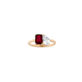 Toi et Moi Gemstone Classic Ring - Garnet & White Topaz