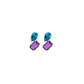Toi et Moi Gemstone Mini Heirloom Earring - Amethyst & London Blue Topaz