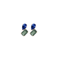 Toi et Moi Gemstone Mini Heirloom Earring - Green Tourmaline & Blue Sapphire