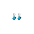 Toi et Moi Gemstone Mini Heirloom Earring - London Blue Topaz & White Topaz