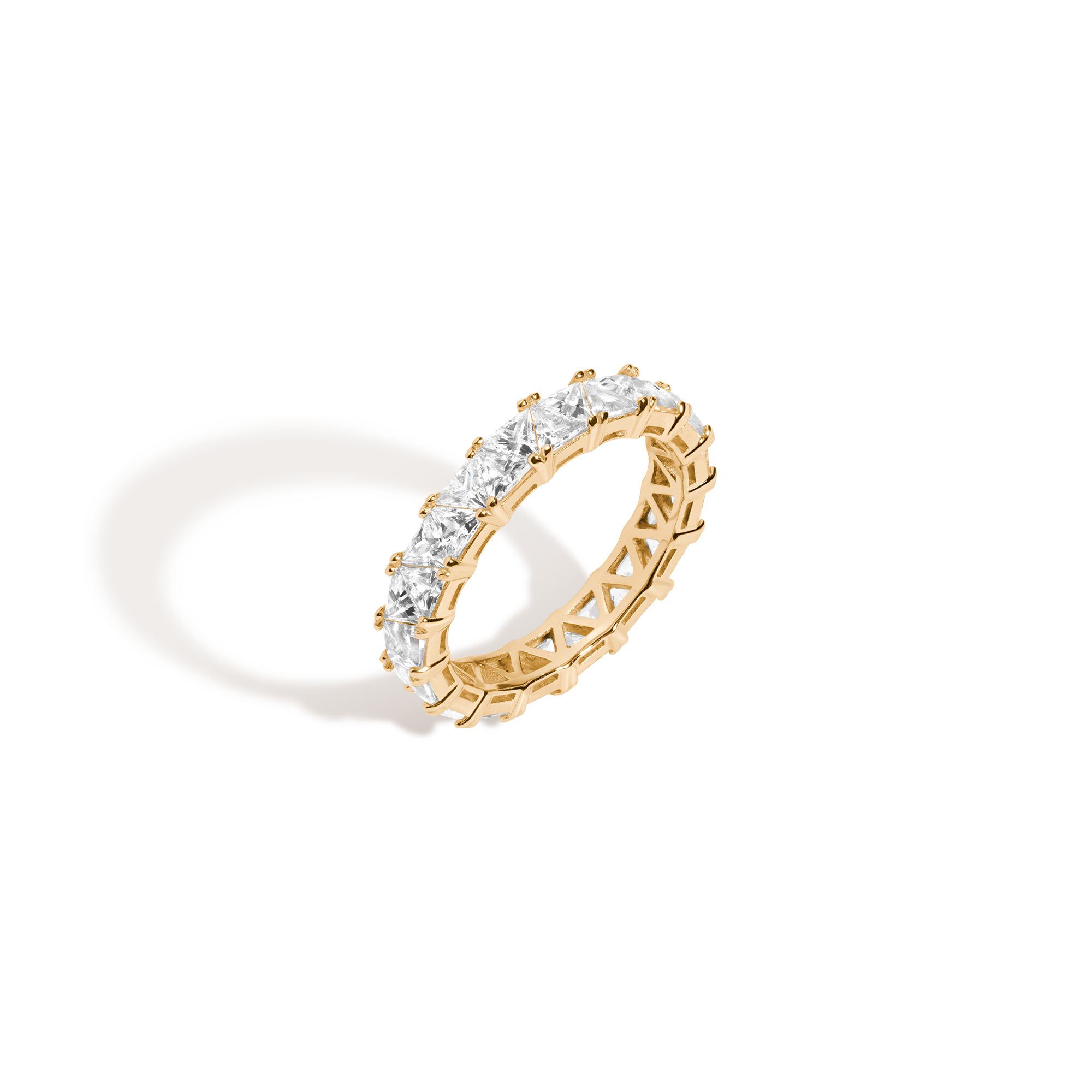 Lab Grown White Sapphire Trillion Eternity Ring