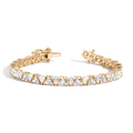 Lab Grown White Sapphire Trillion Tennis Bracelet