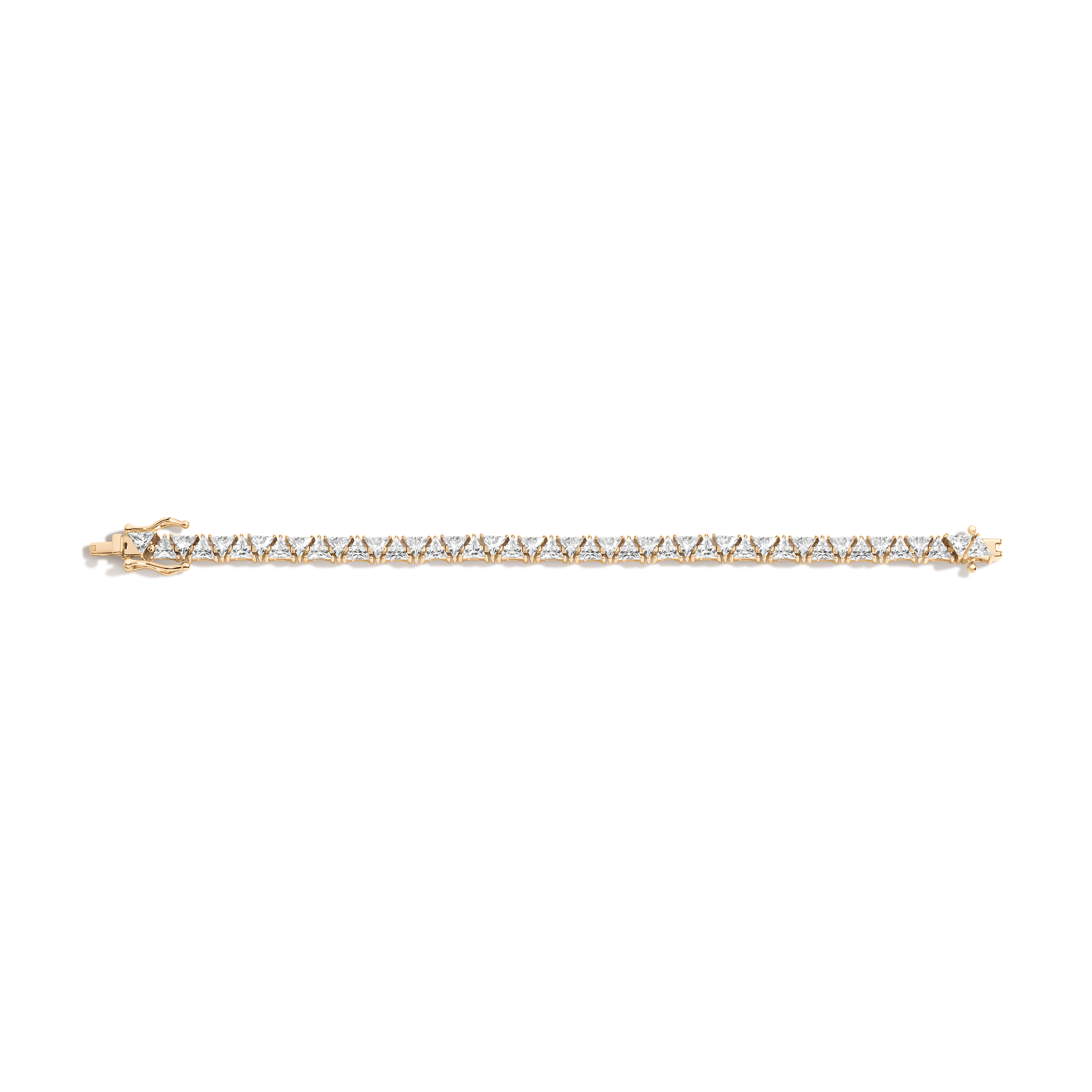Lab Grown White Sapphire Trillion Tennis Bracelet
