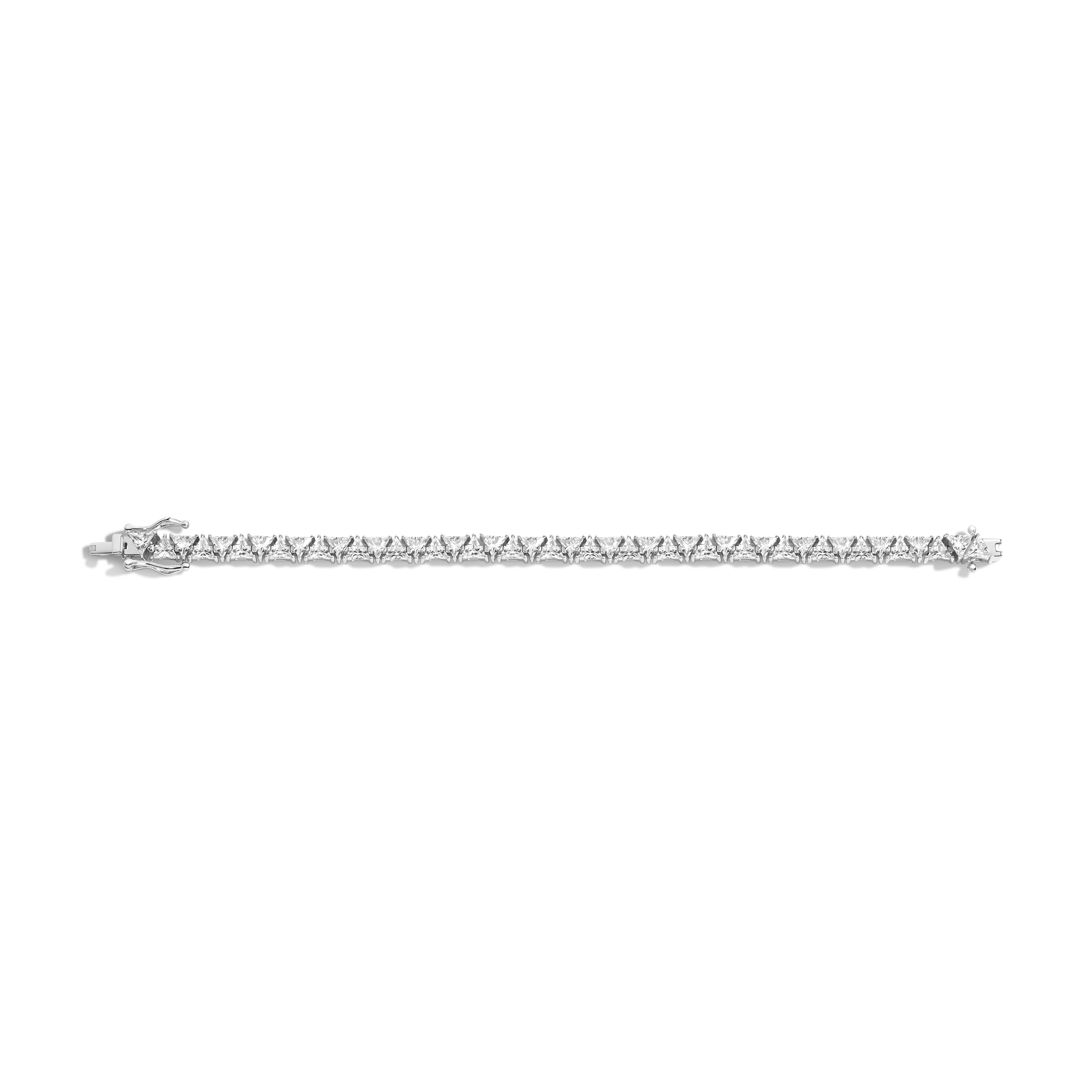 Lab Grown White Sapphire Trillion Tennis Bracelet
