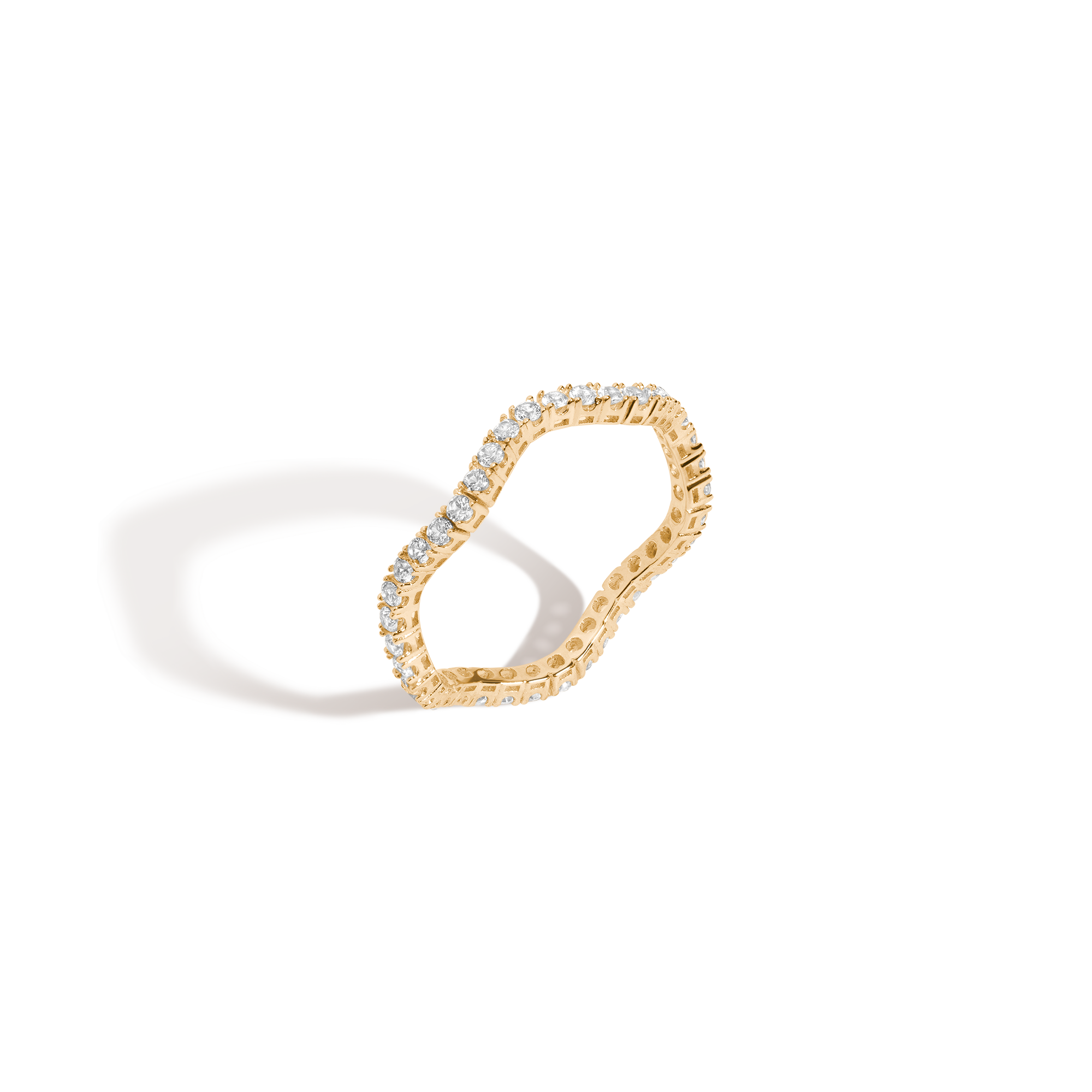 Lab Grown White Sapphire Wave Ring