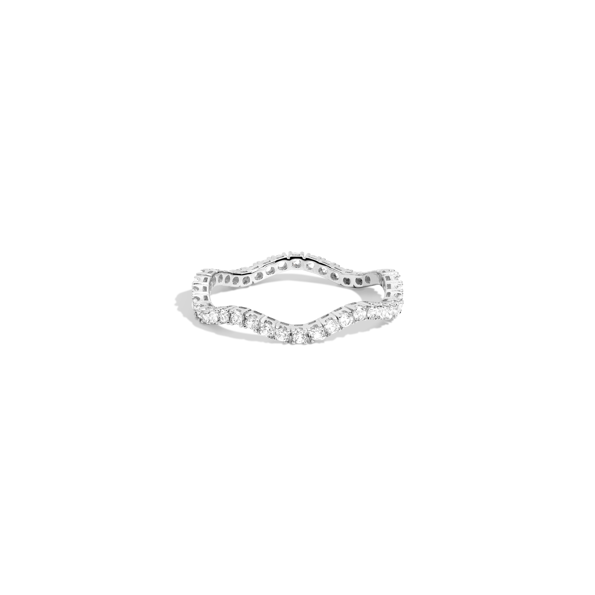 Lab Grown White Sapphire Wave Ring