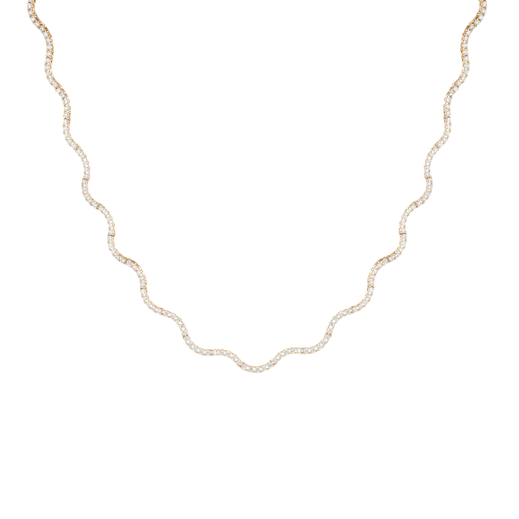 Lab Grown Diamond Wave Tennis Necklace