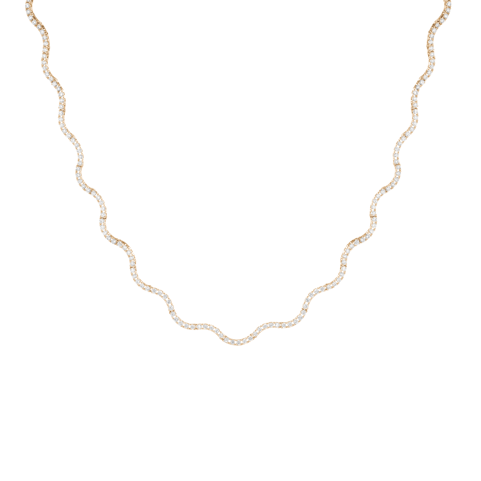 Lab Grown Diamond Wave Tennis Necklace
