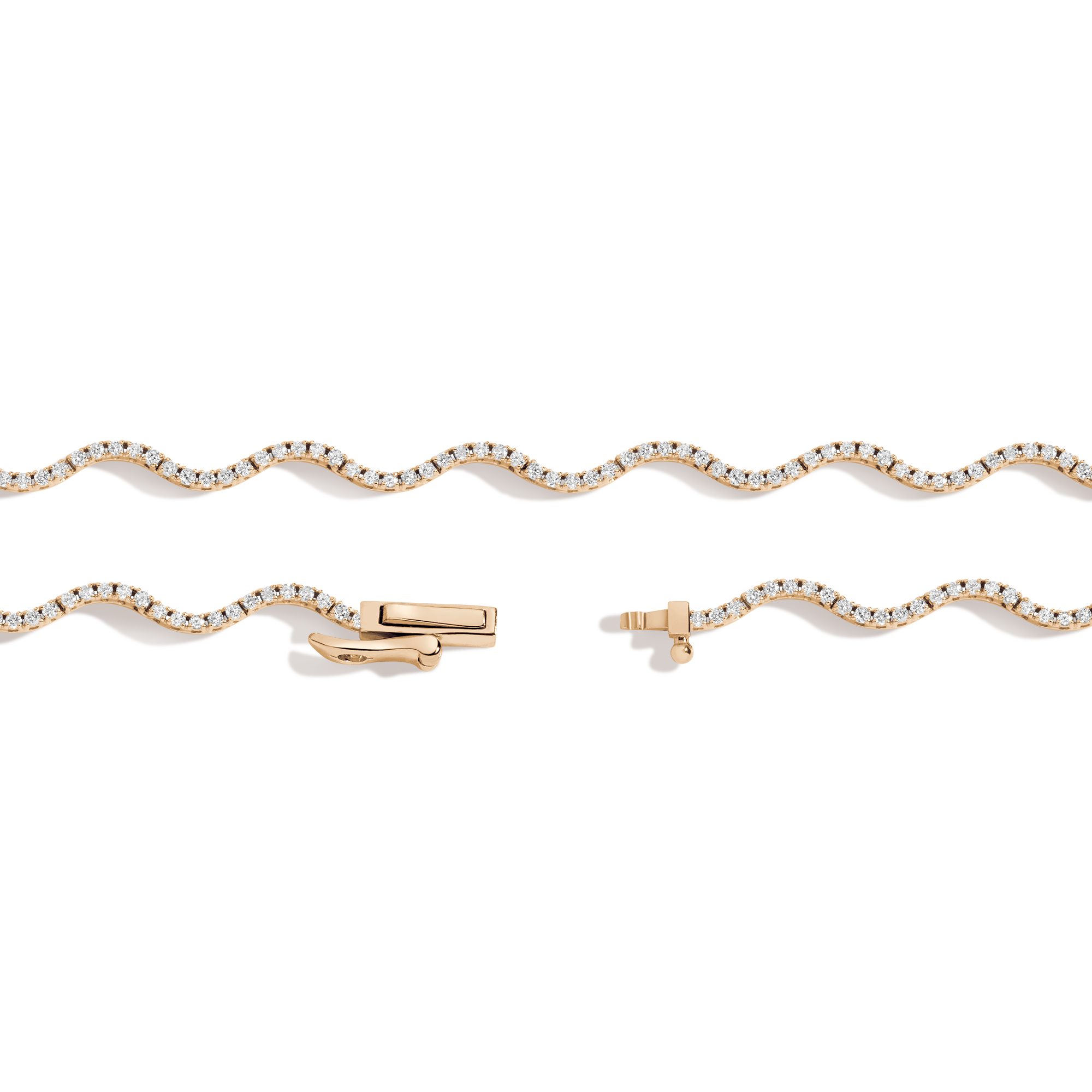 Lab Grown Diamond Wave Tennis Necklace
