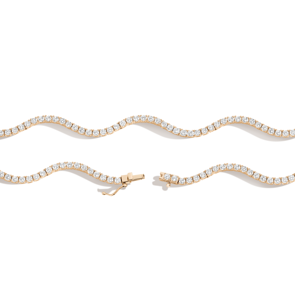 Lab Grown White Sapphire Wave Tennis Necklace
