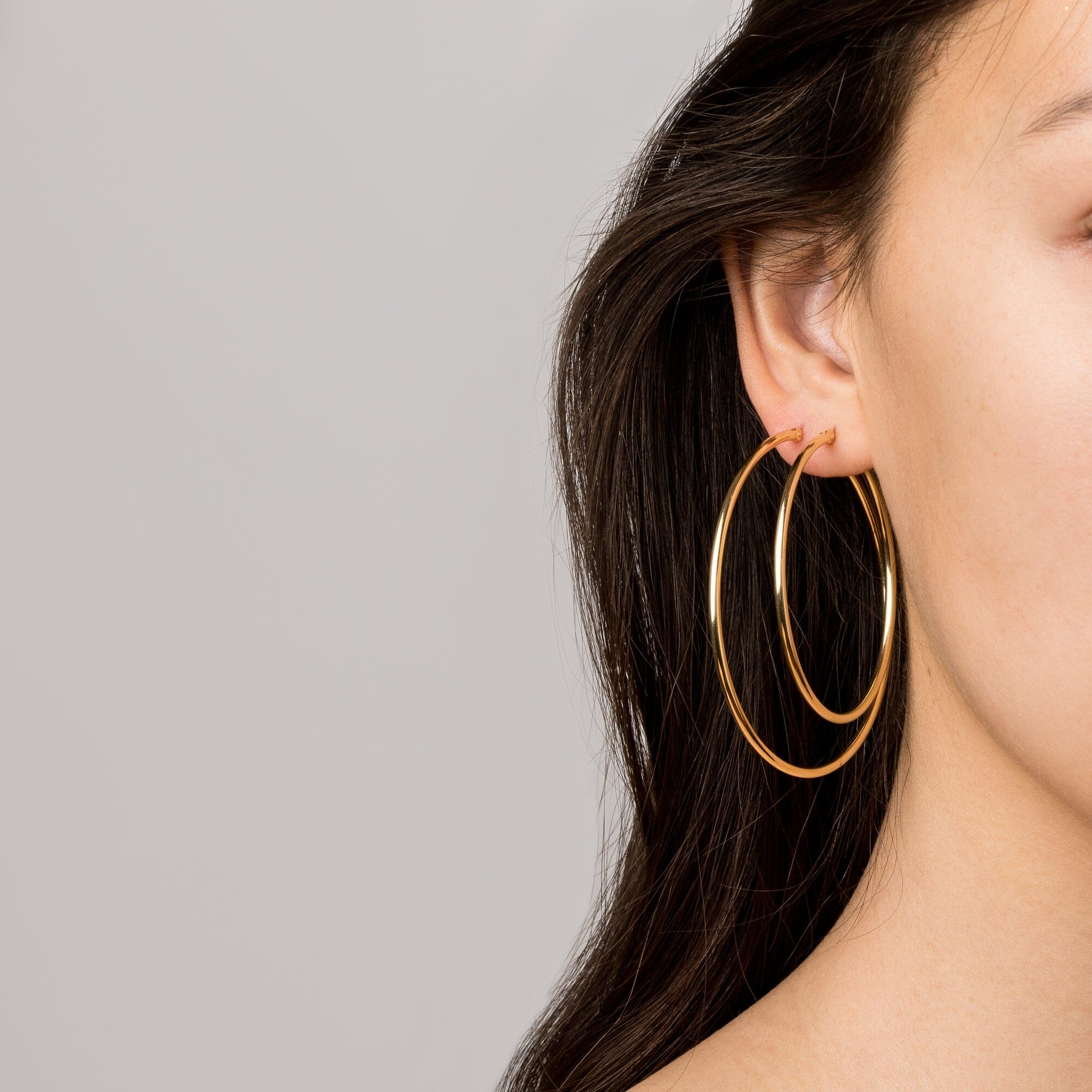 Gold Hoop Earrings - 2mm