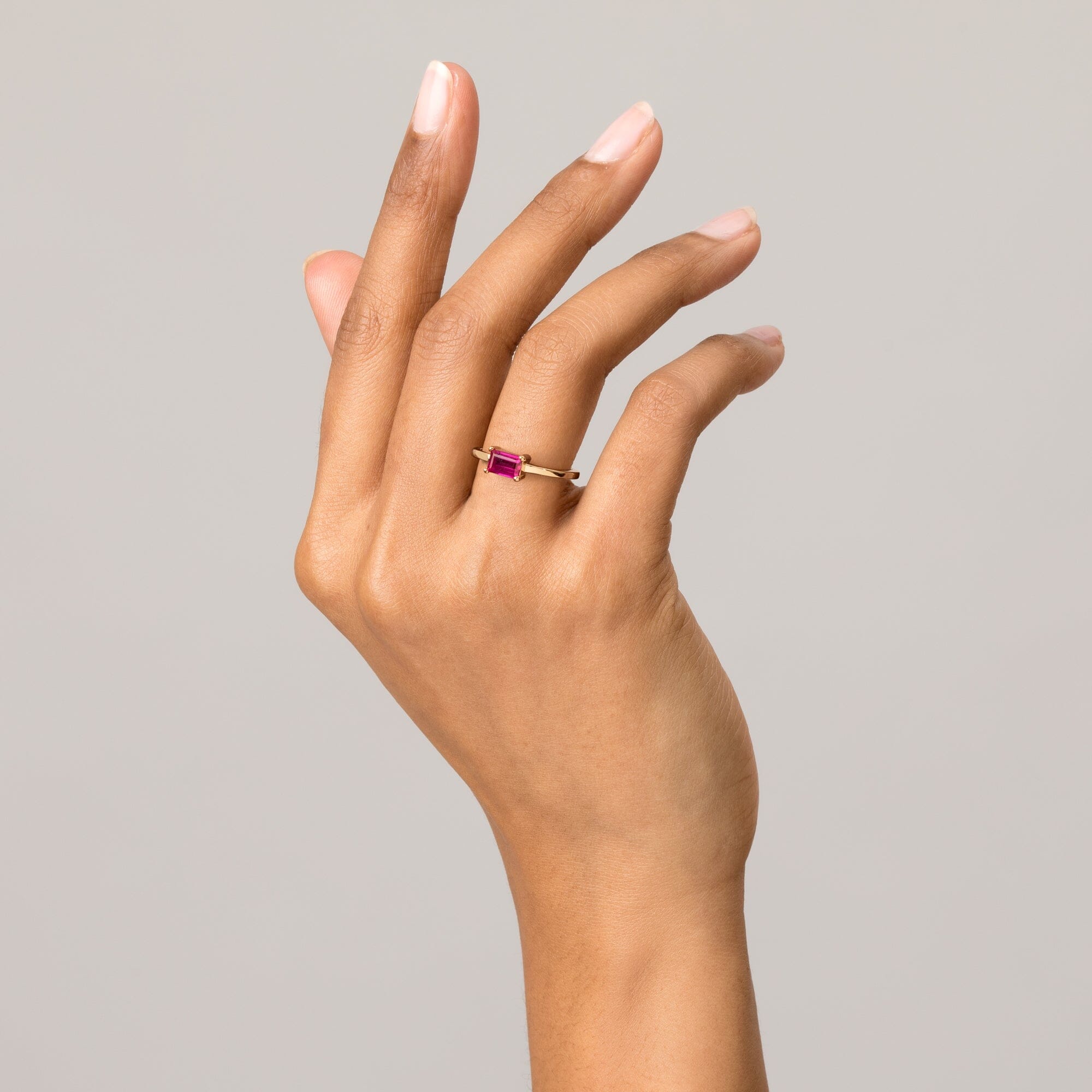 Birthstone Baguette Ring - Aquamarine