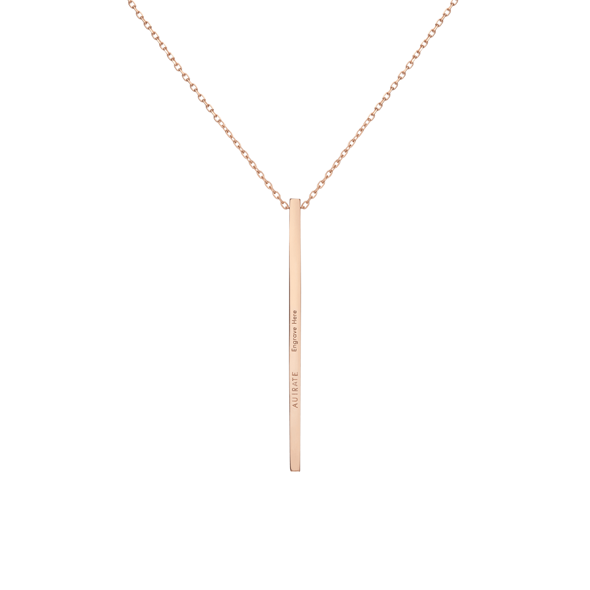 Long Gold Bar Drop Necklace