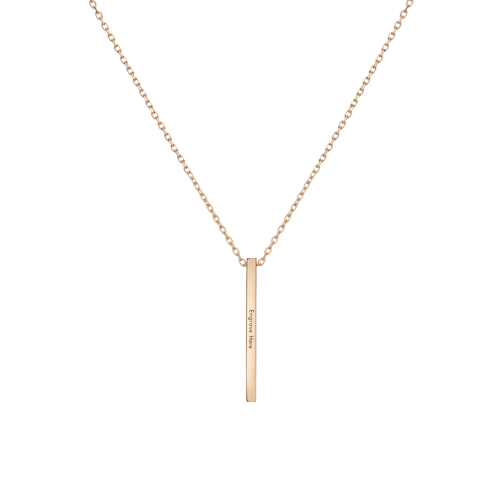 Short Gold Bar Drop Necklace