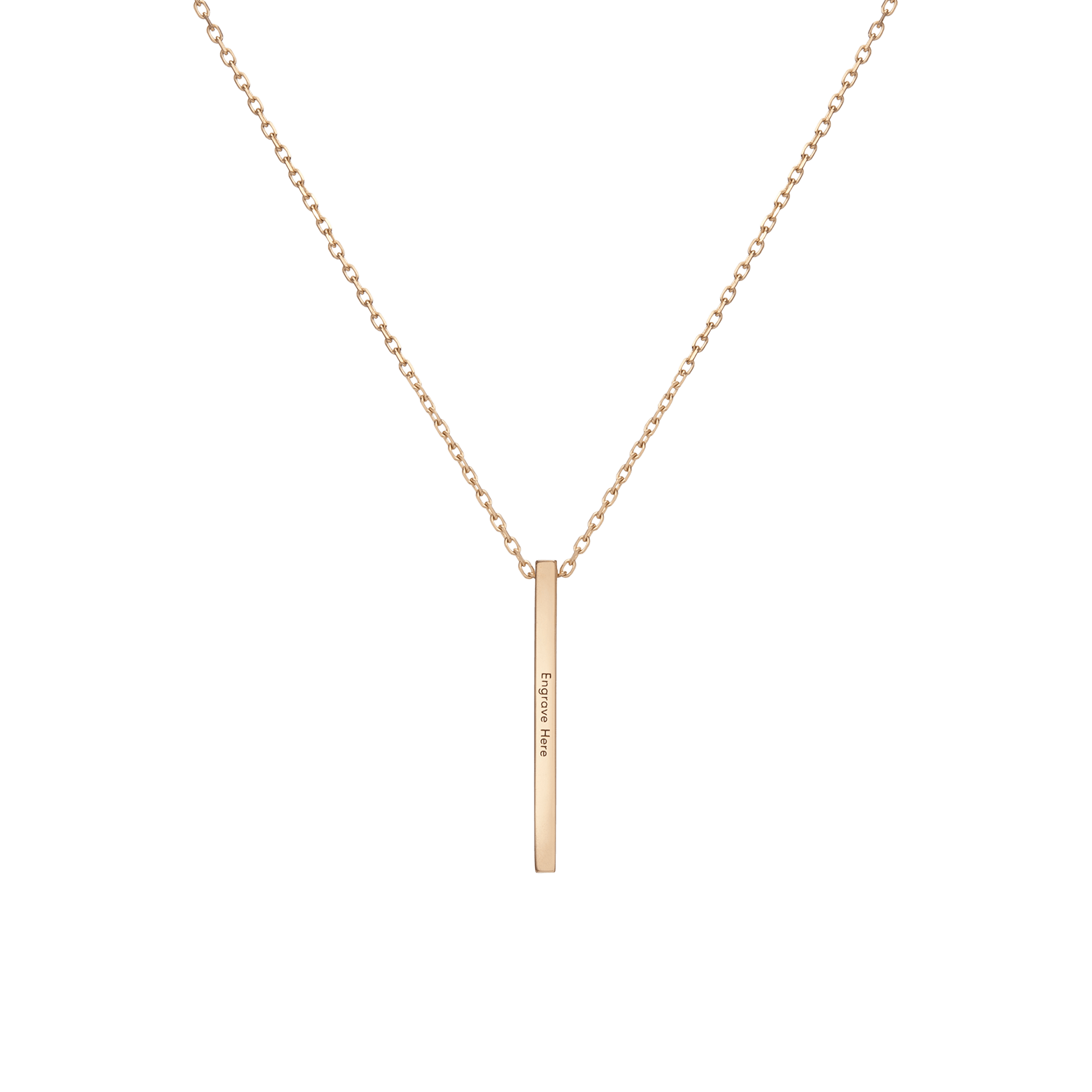 Short Gold Bar Drop Necklace