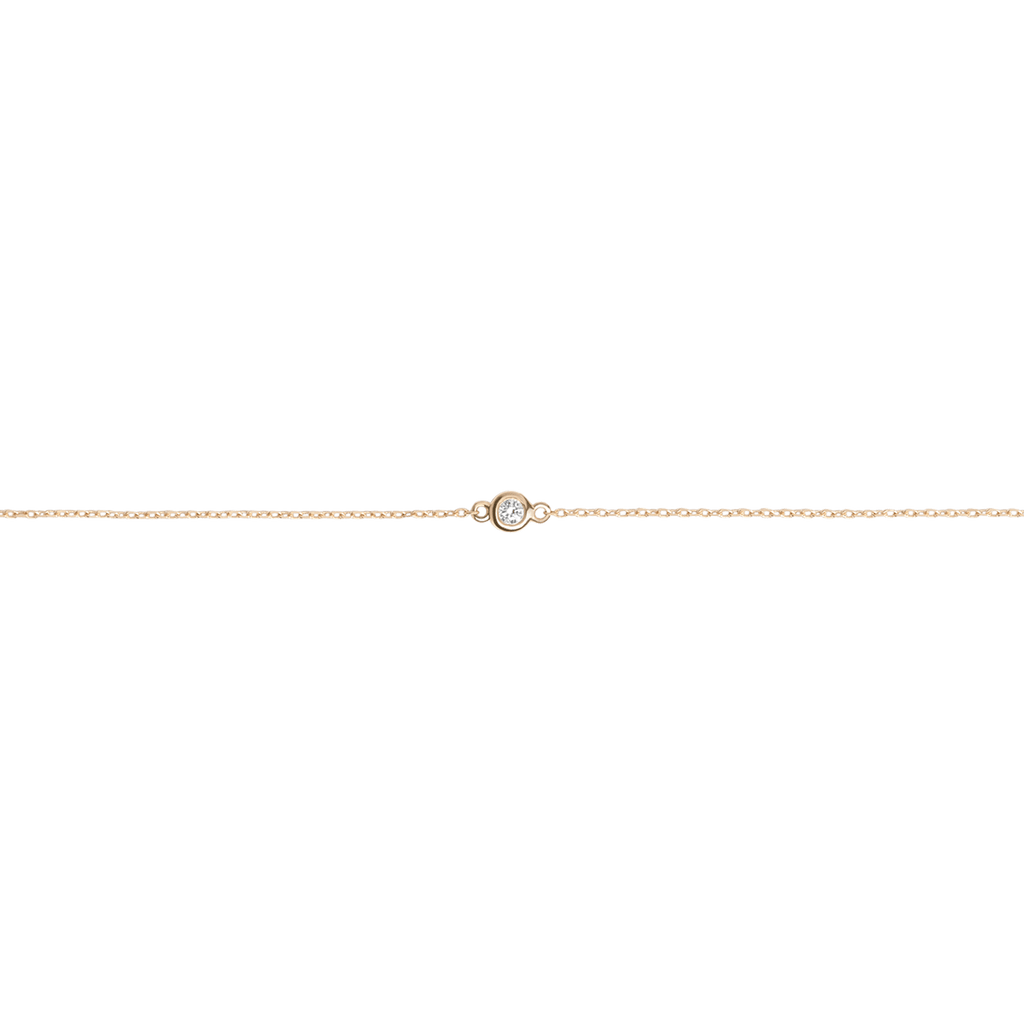 Diamond Bezel Bracelet Yellow Gold Vermeil 14k Yellow Gold 18k Yellow Gold First