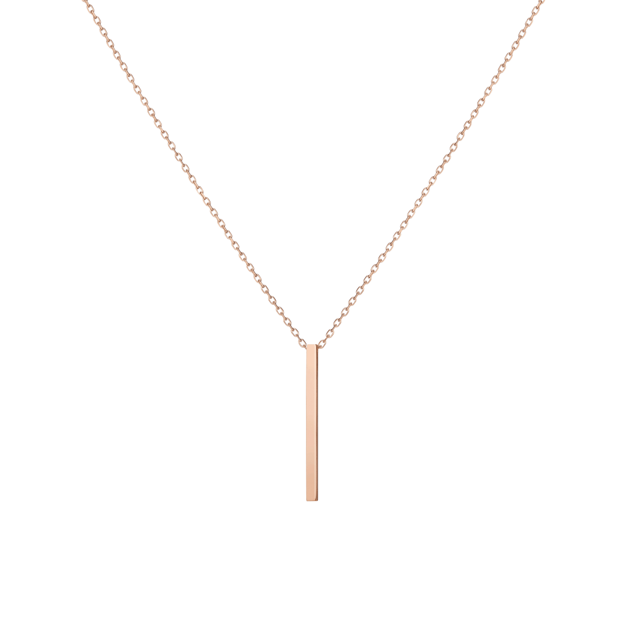 Short Gold Bar Drop Necklace Rose Gold Vermeil 14k Rose Gold 18k Rose Gold First