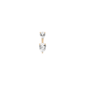 Lab Grown White Sapphire Ear Jacket - Pear Bottom Stone