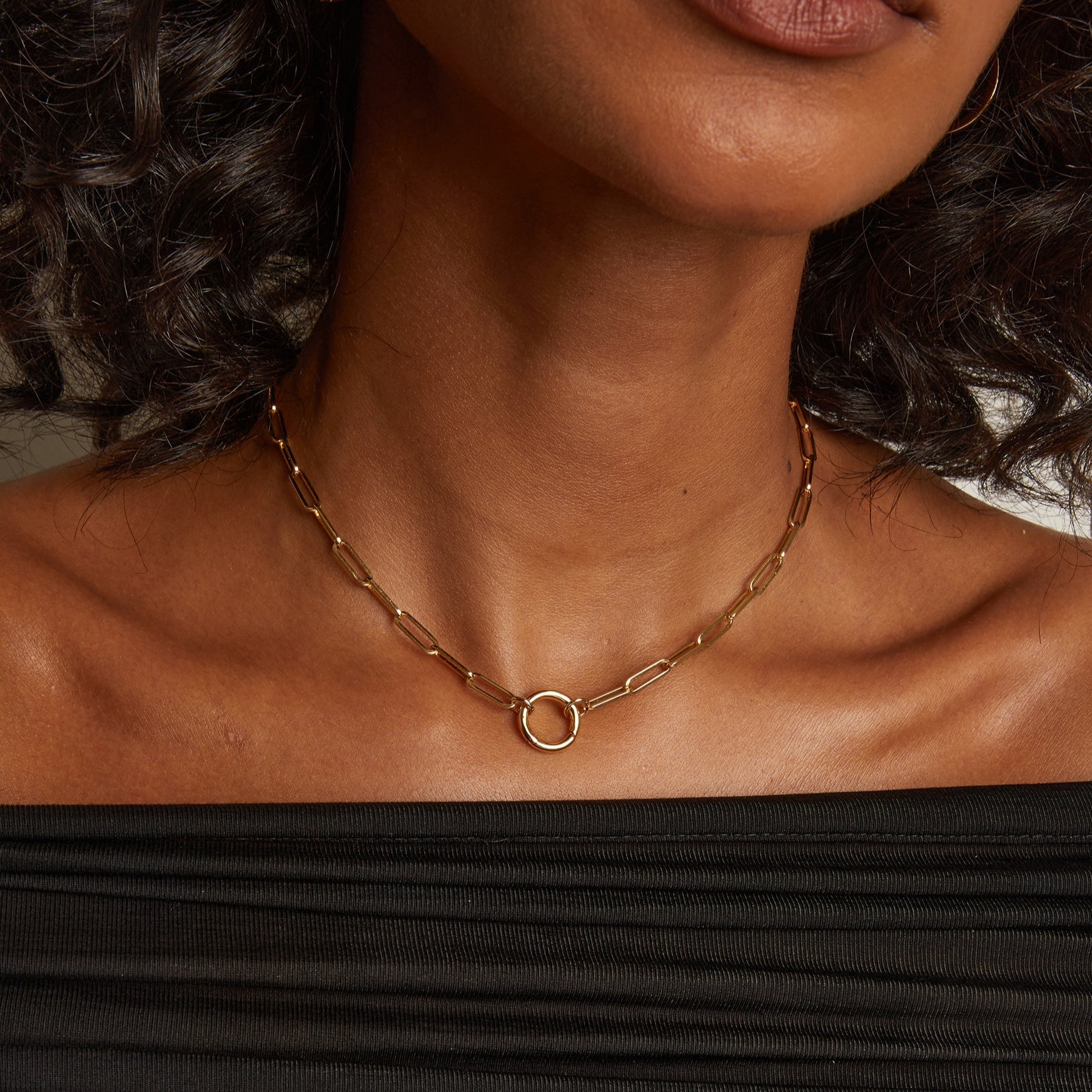Paperclip Chain Charm Necklace