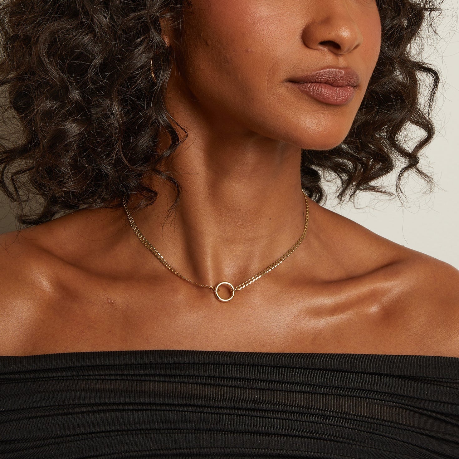 Curb Chain Charm Necklace