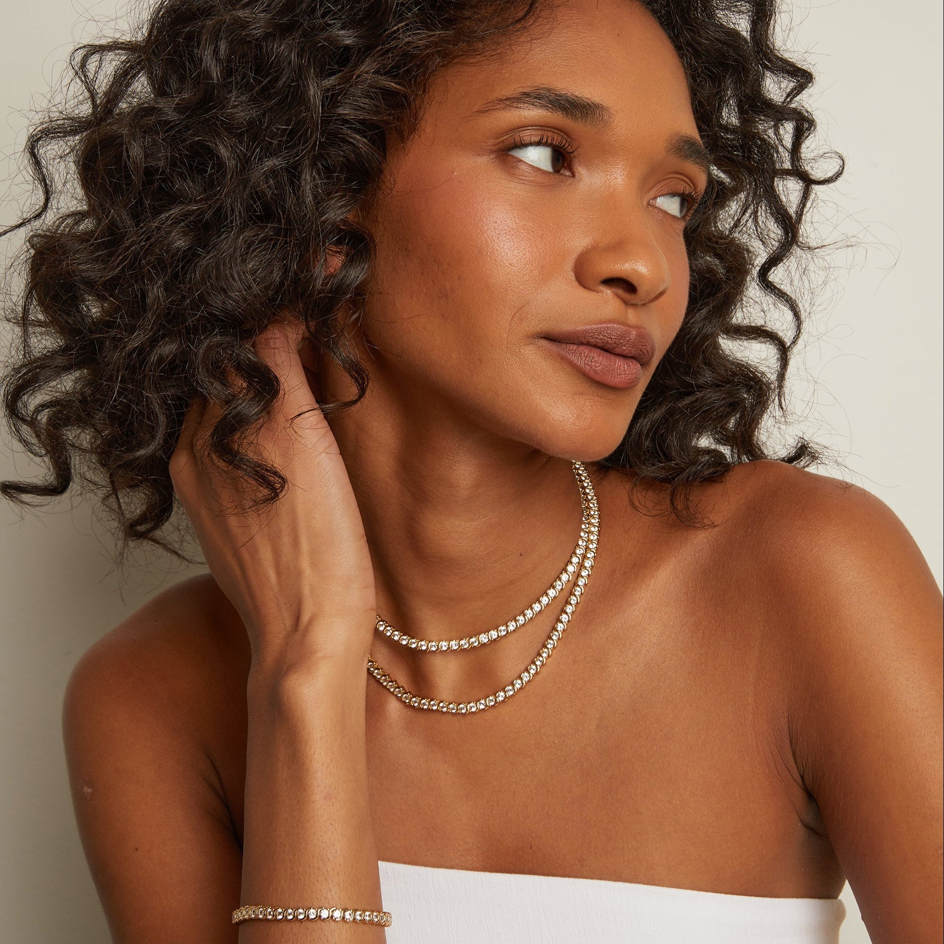 Lab Grown White Sapphire S Estate Tennis Necklace