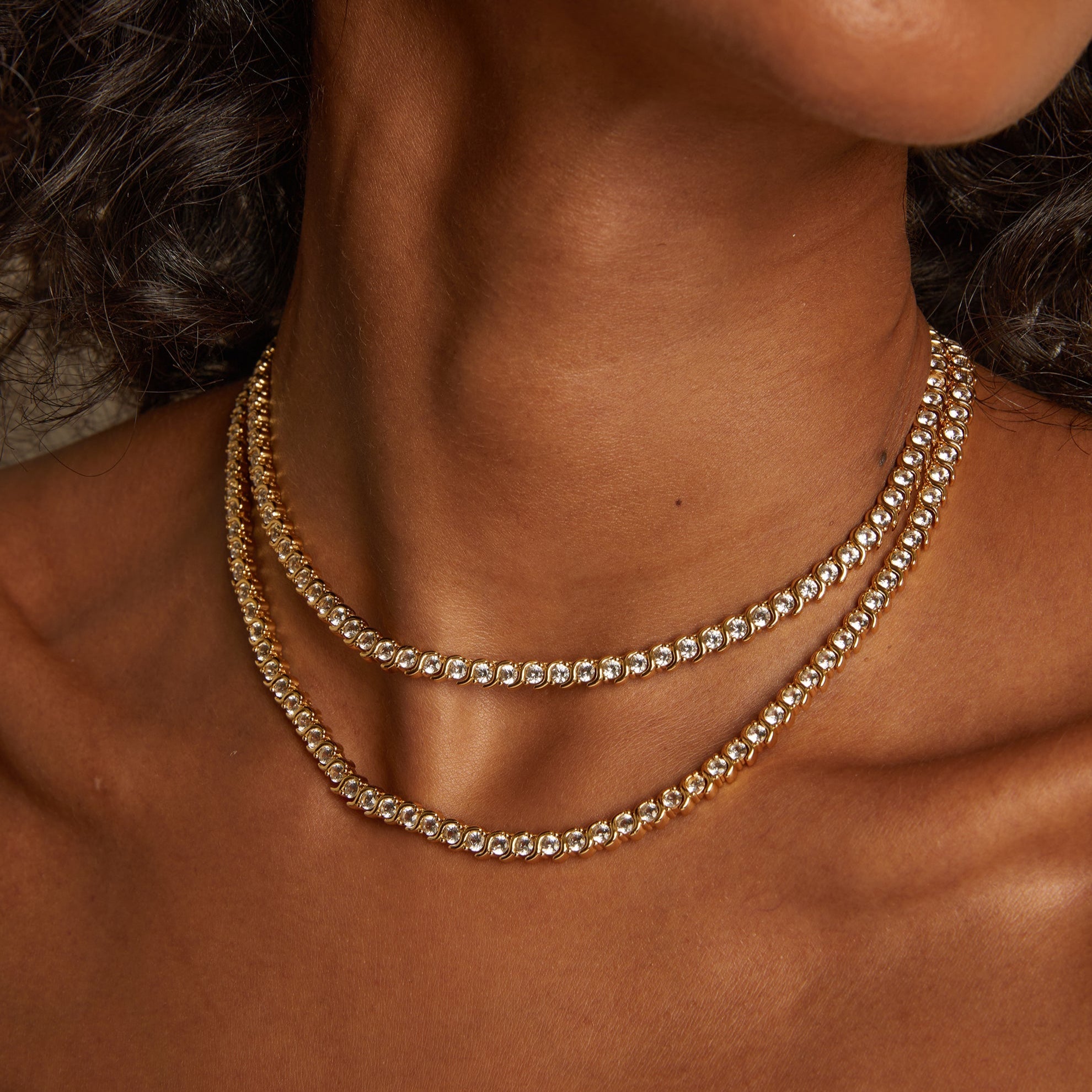 Lab Grown White Sapphire S Estate Tennis Necklace
