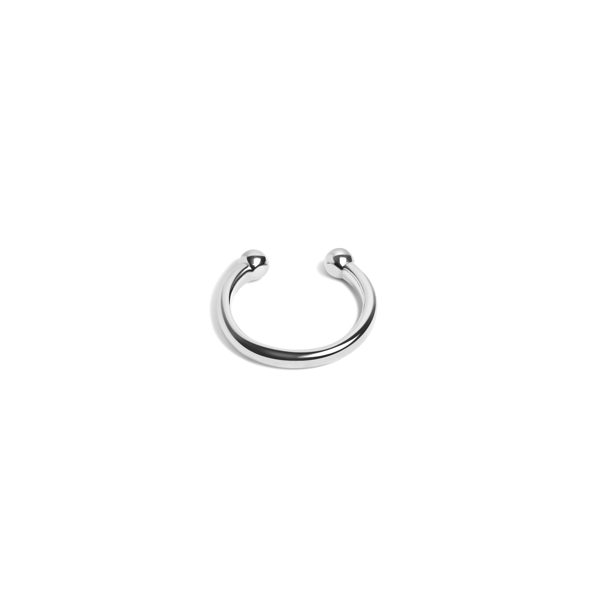 Simple Mini Earcuff Sterling Silver White Gold Vermeil 14k White Gold 18k White Gold Laid down    Front First