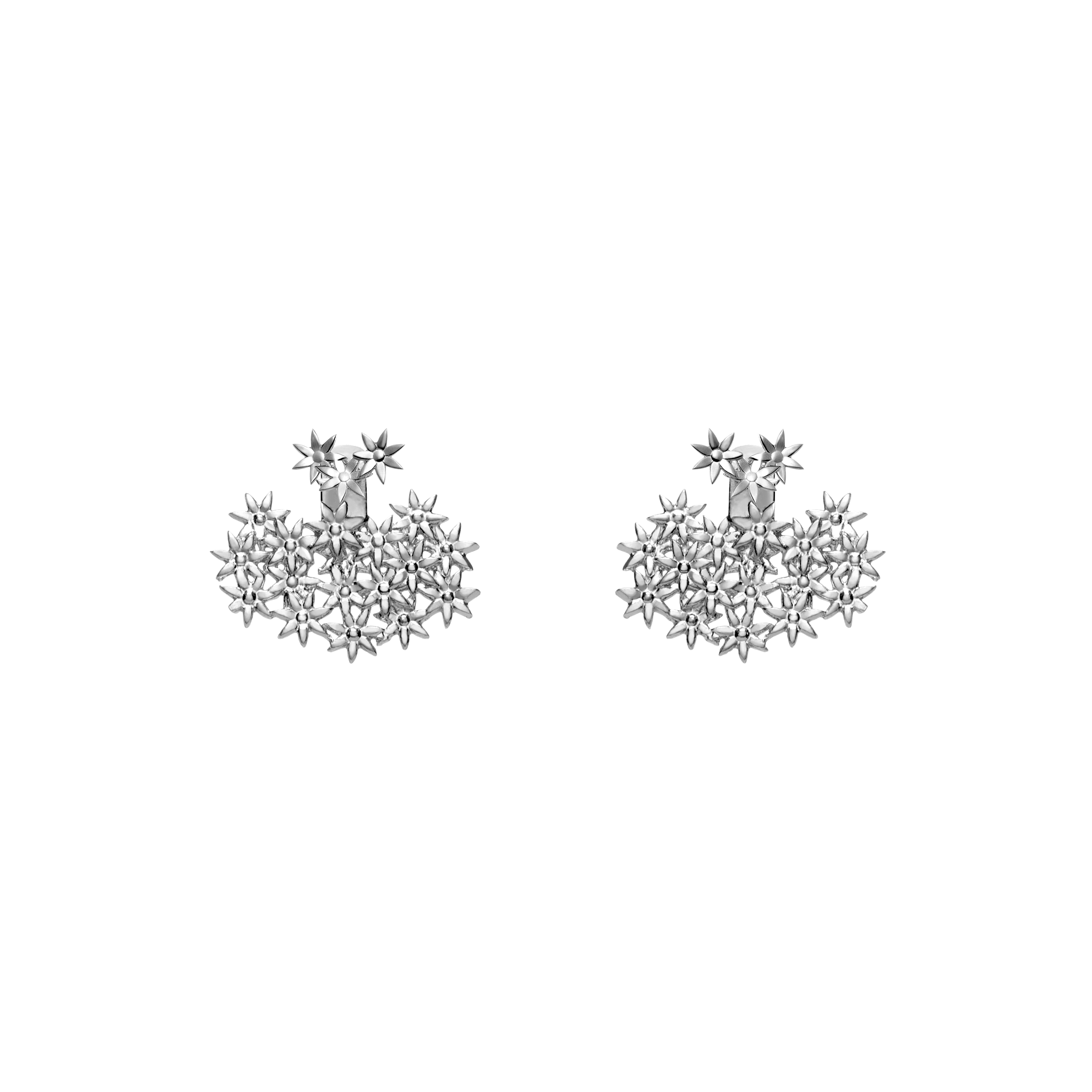 Flower Earring Back Small Sterling Silver White Gold Vermeil 14k White Gold 18k White Gold     Front First Pair | Single |