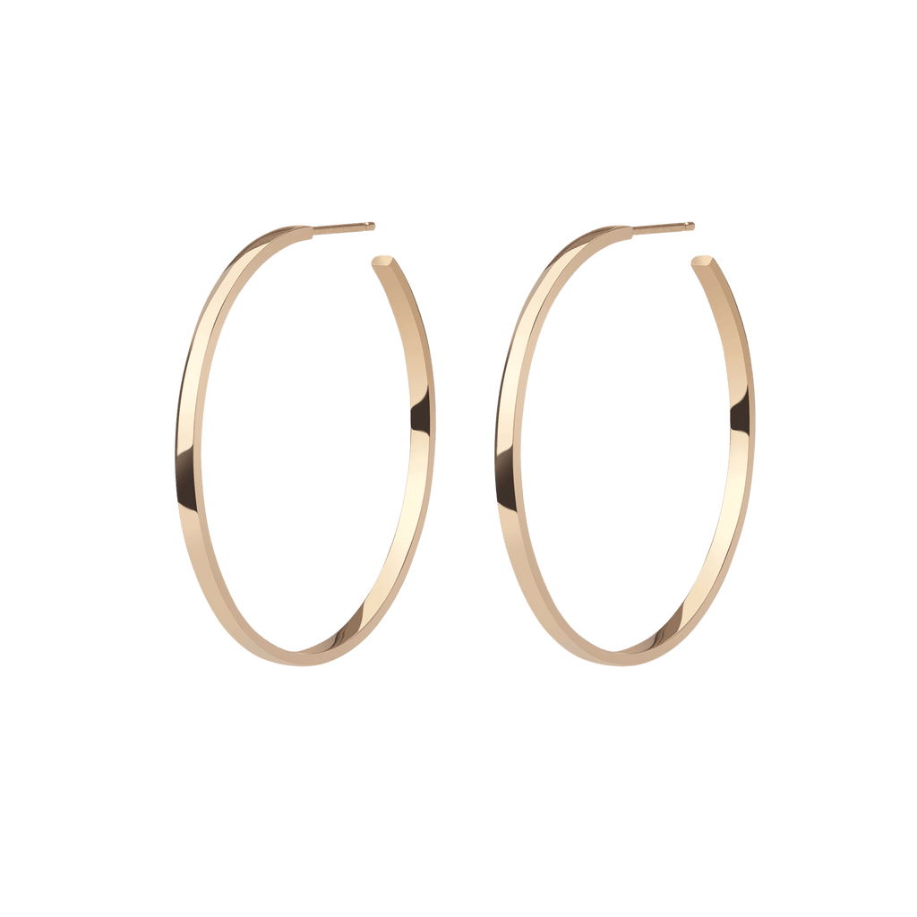 Hoop Earrings Yellow Gold Vermeil 14k Yellow Gold 18k Yellow Gold Half Side      Front First Pair | Single |