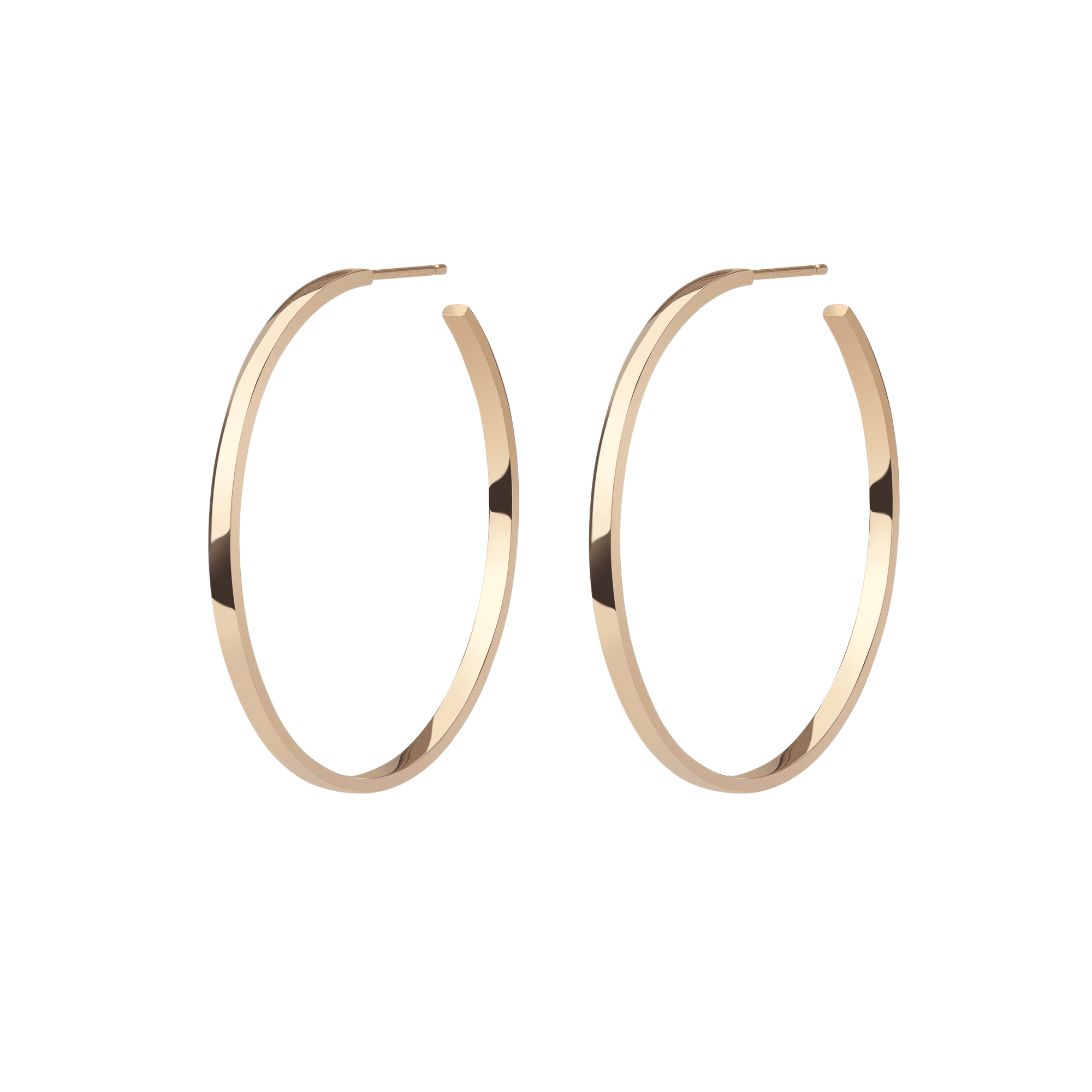 Hoop Earrings Yellow Gold Vermeil 14k Yellow Gold 18k Yellow Gold Half Side      Front First Pair | Single |