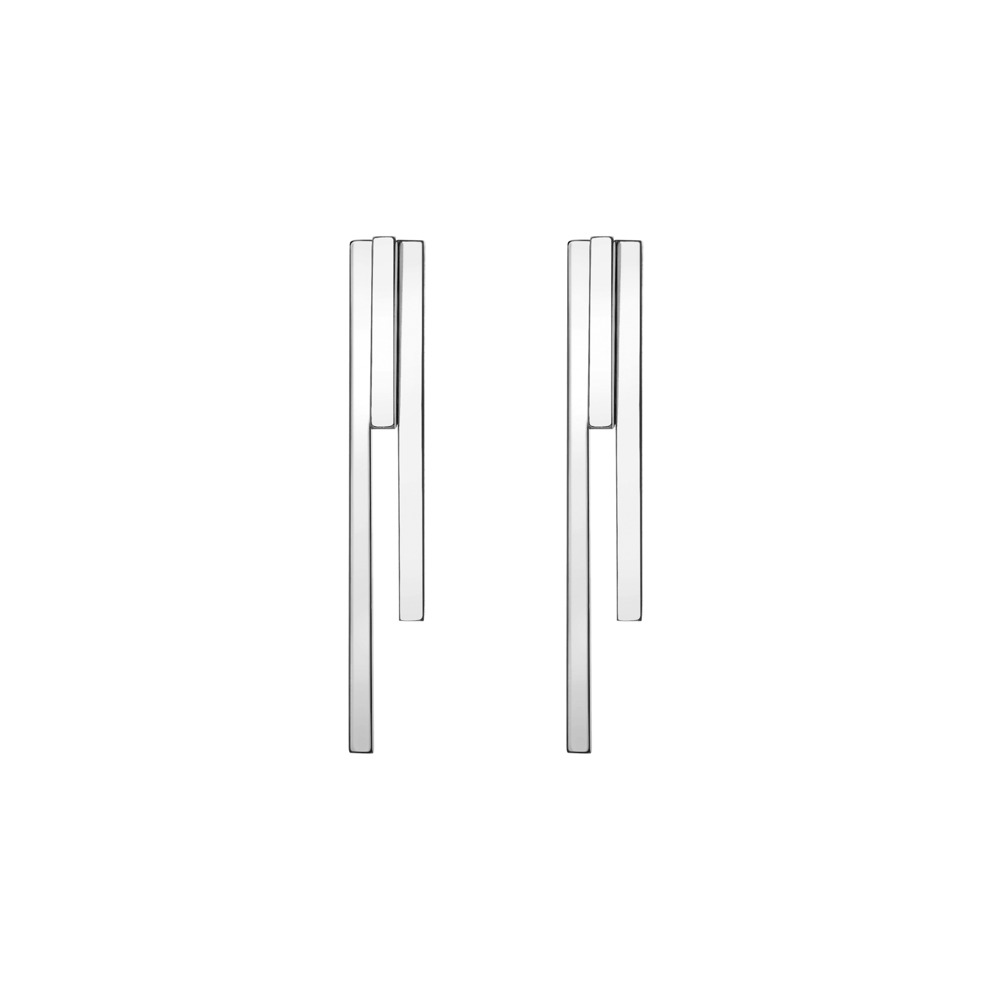 Tribar Ear Jacket Sterling Silver White Gold Vermeil 14k White Gold 18k White Gold    Front First Pair | Single |