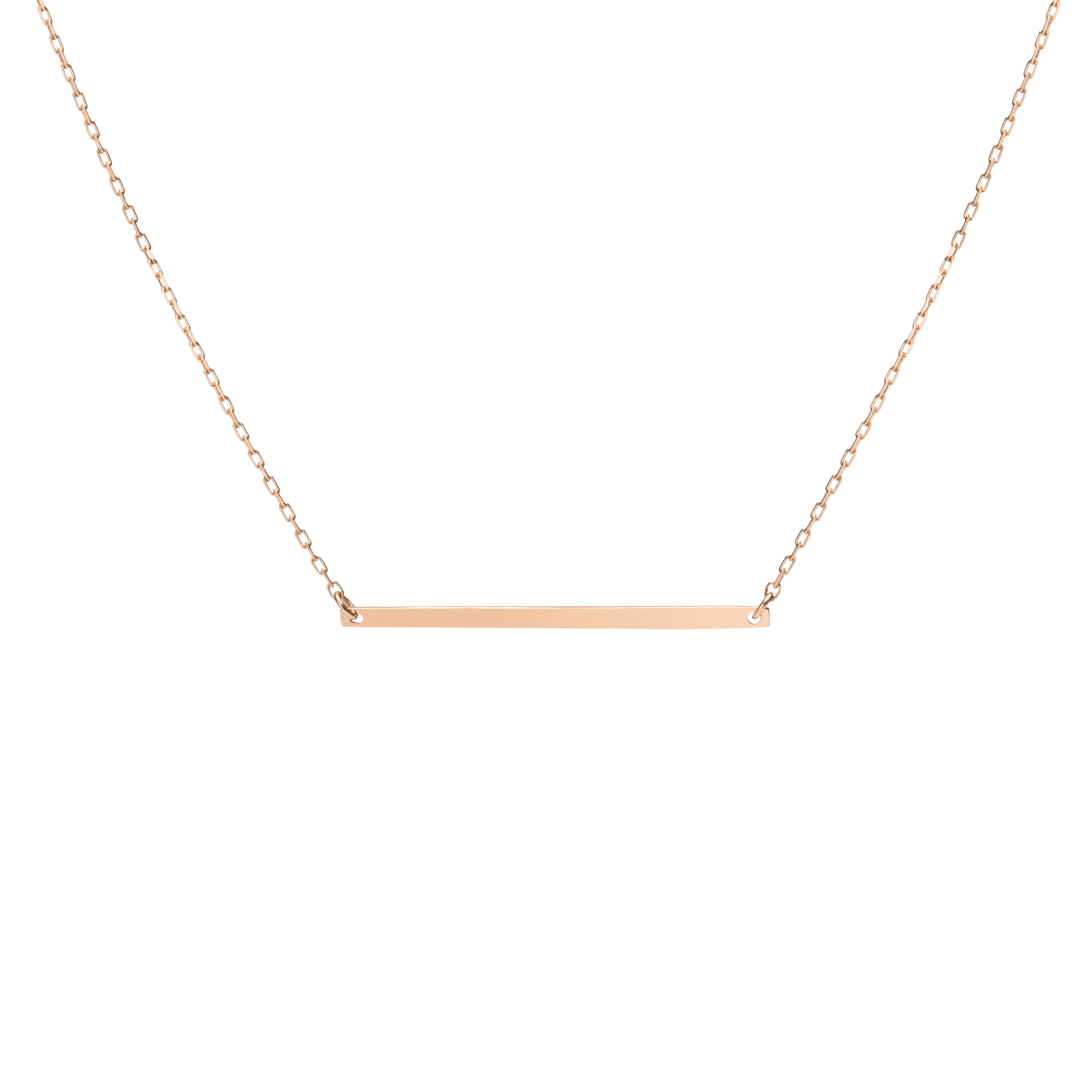 Gold Bar Necklace Rose Gold Vermeil 14k Rose Gold 18k Rose Gold     Front First