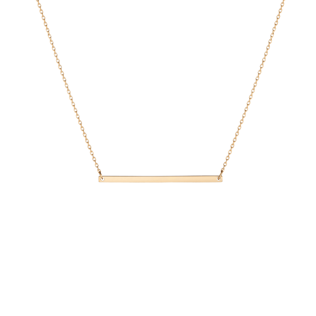 Gold Bar Necklace Yellow Gold Vermeil 14k Yellow Gold 18k Yellow Gold     Front First