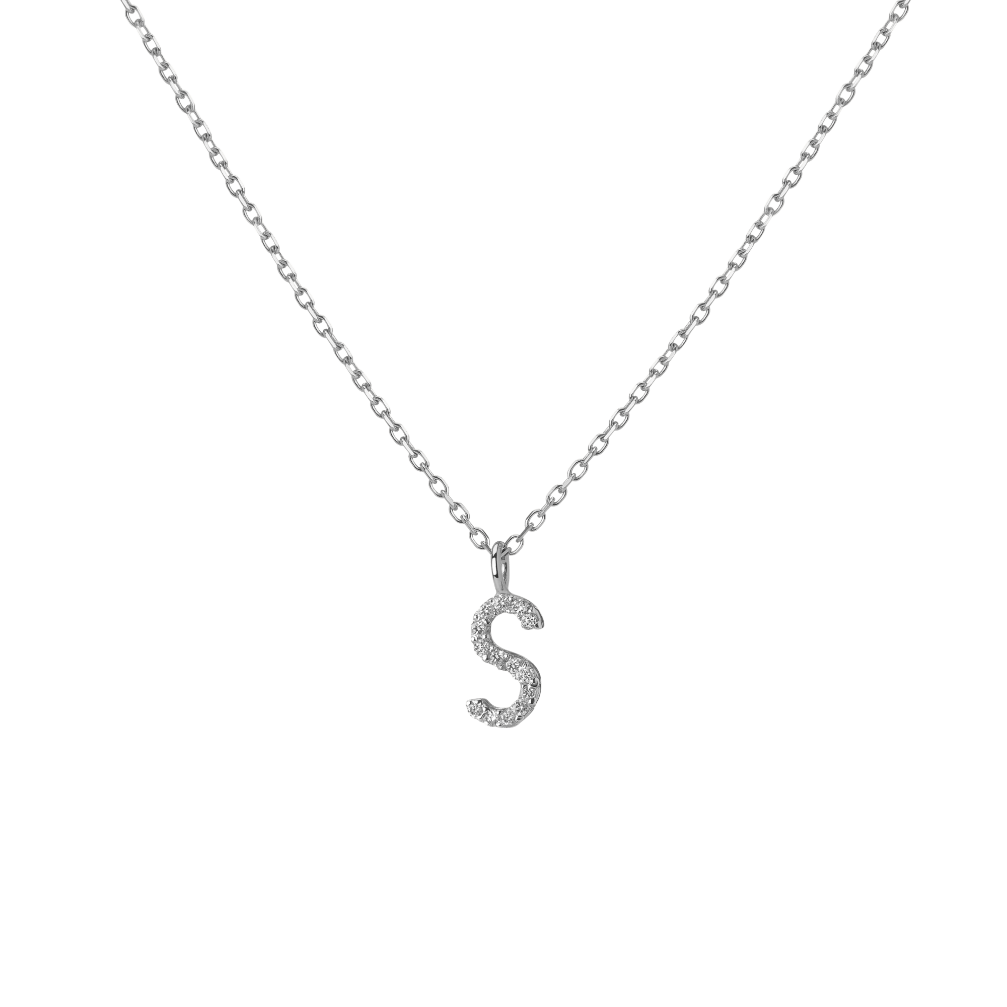 Classic Diamond Letter Necklace