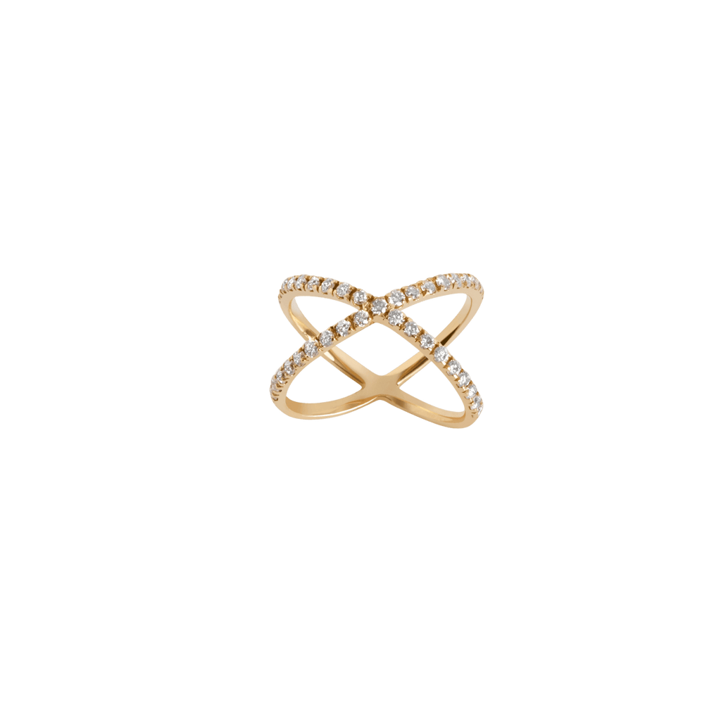    2135 × 2135px  X Ring Yellow Gold Vermeil 14k Yellow Gold 18k Yellow Gold White Diamonds Front First