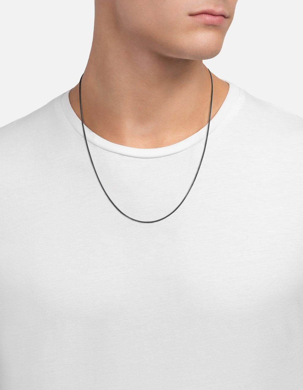 1.3mm Cuban Curb Chain Necklace, Sterling Silver
