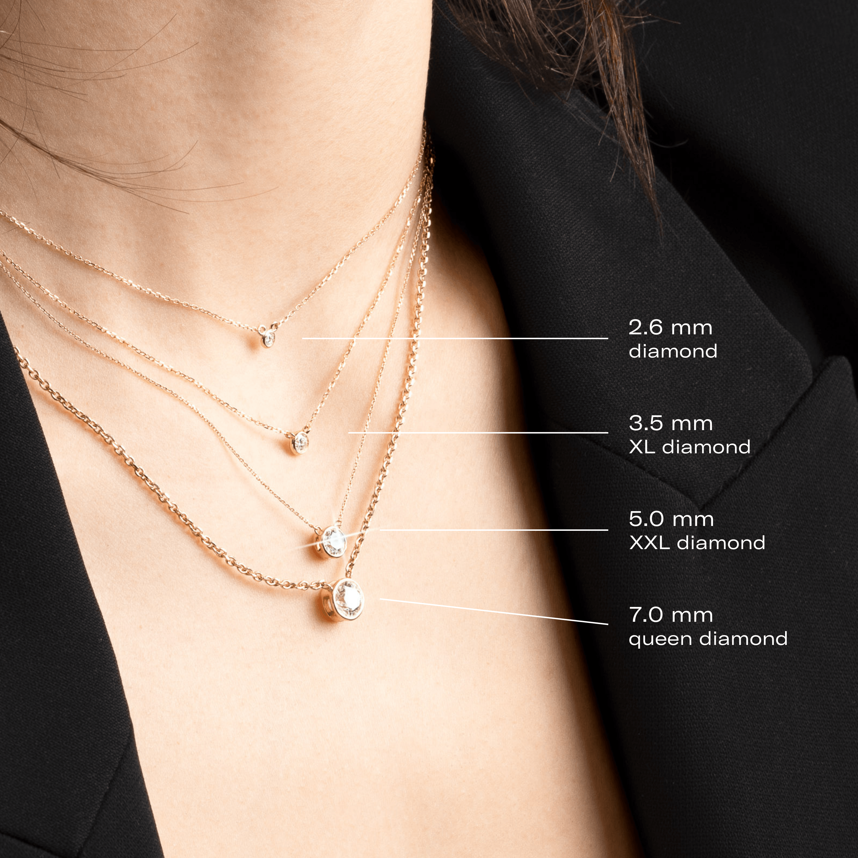 Medium Diamond Bezel Necklace
