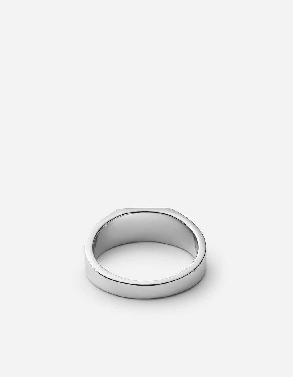Geo Signet Diamond Ring, Sterling Silver