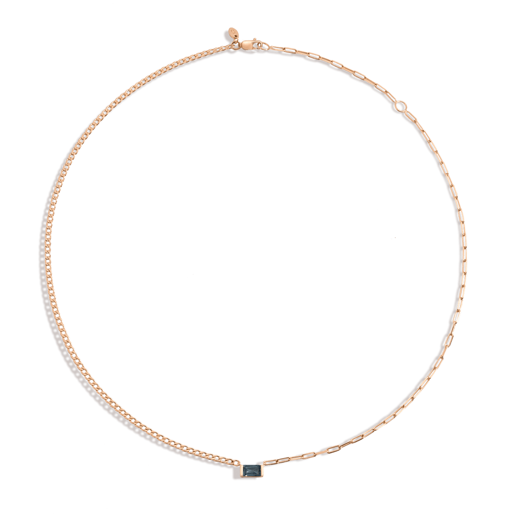 AURATE X MICHELLE: Tranquility Blue Topaz Chain Necklace