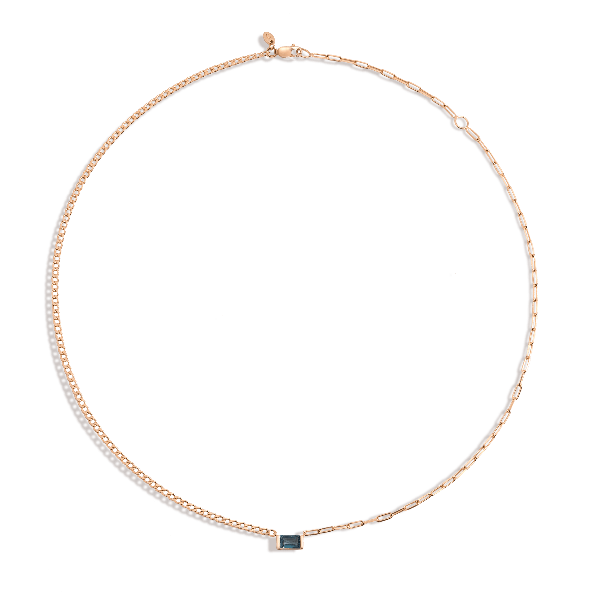 AURATE X MICHELLE: Tranquility Blue Topaz Chain Necklace