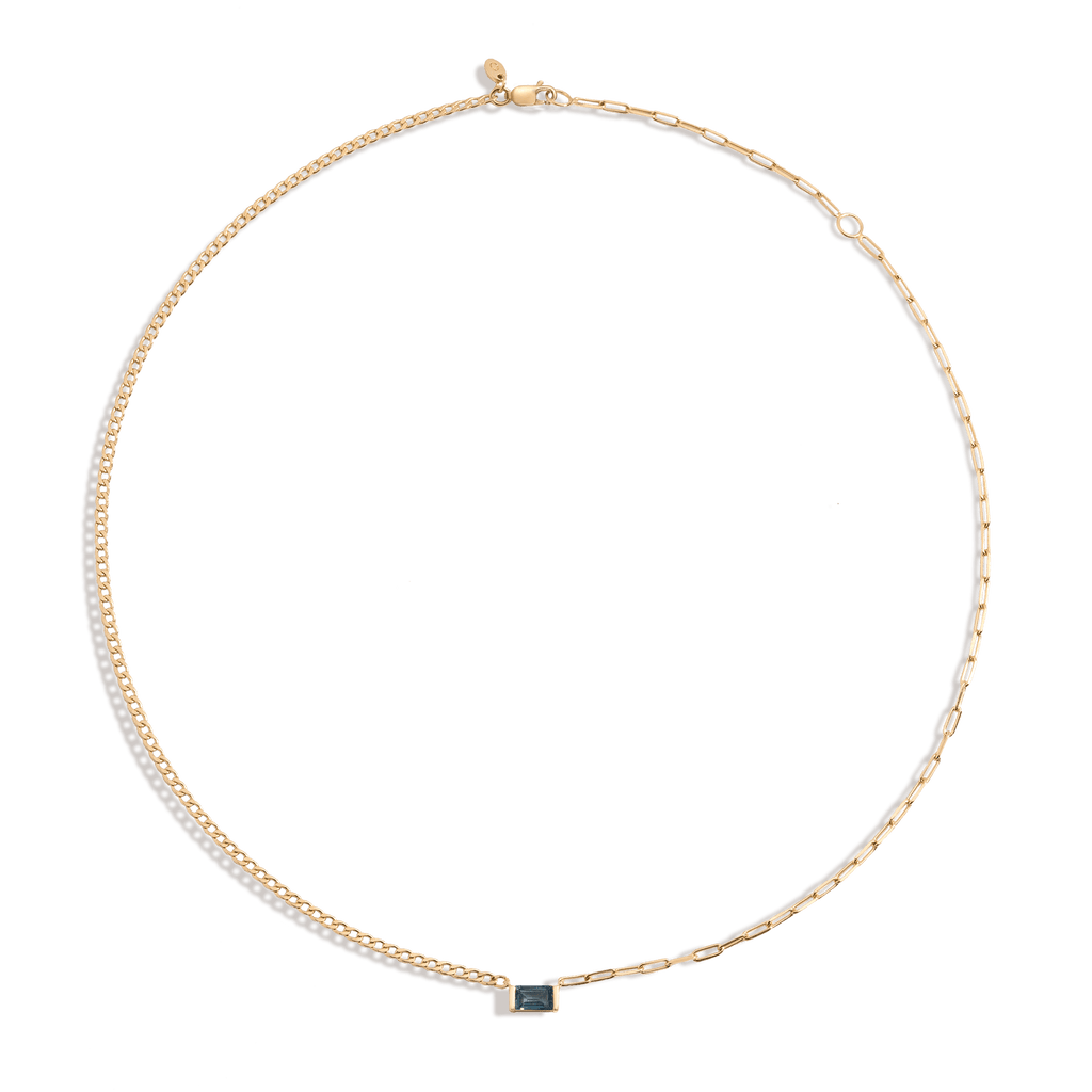 AURATE X MICHELLE: Tranquility Blue Topaz Chain Necklace